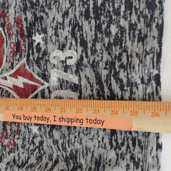 Buckle Tee Women's S Gray White Red Short Sleeve Graphic Tie Dye Fallen Angel - Picture 5 of 8